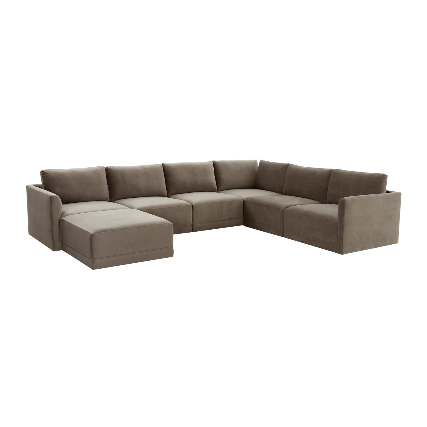 Willow Taupe Modular 7 Piece Large Chaise Sectional