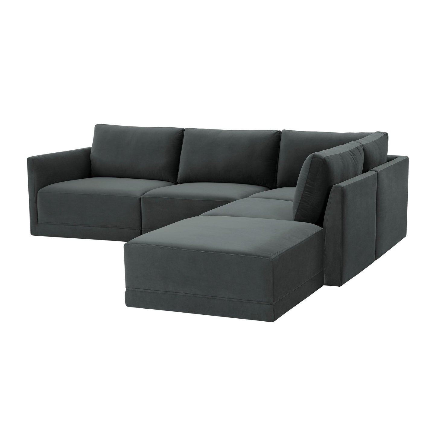 Willow Charcoal Modular 5 Piece RAF Sectional