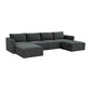 Willow Charcoal Modular 6 Piece U Sectional