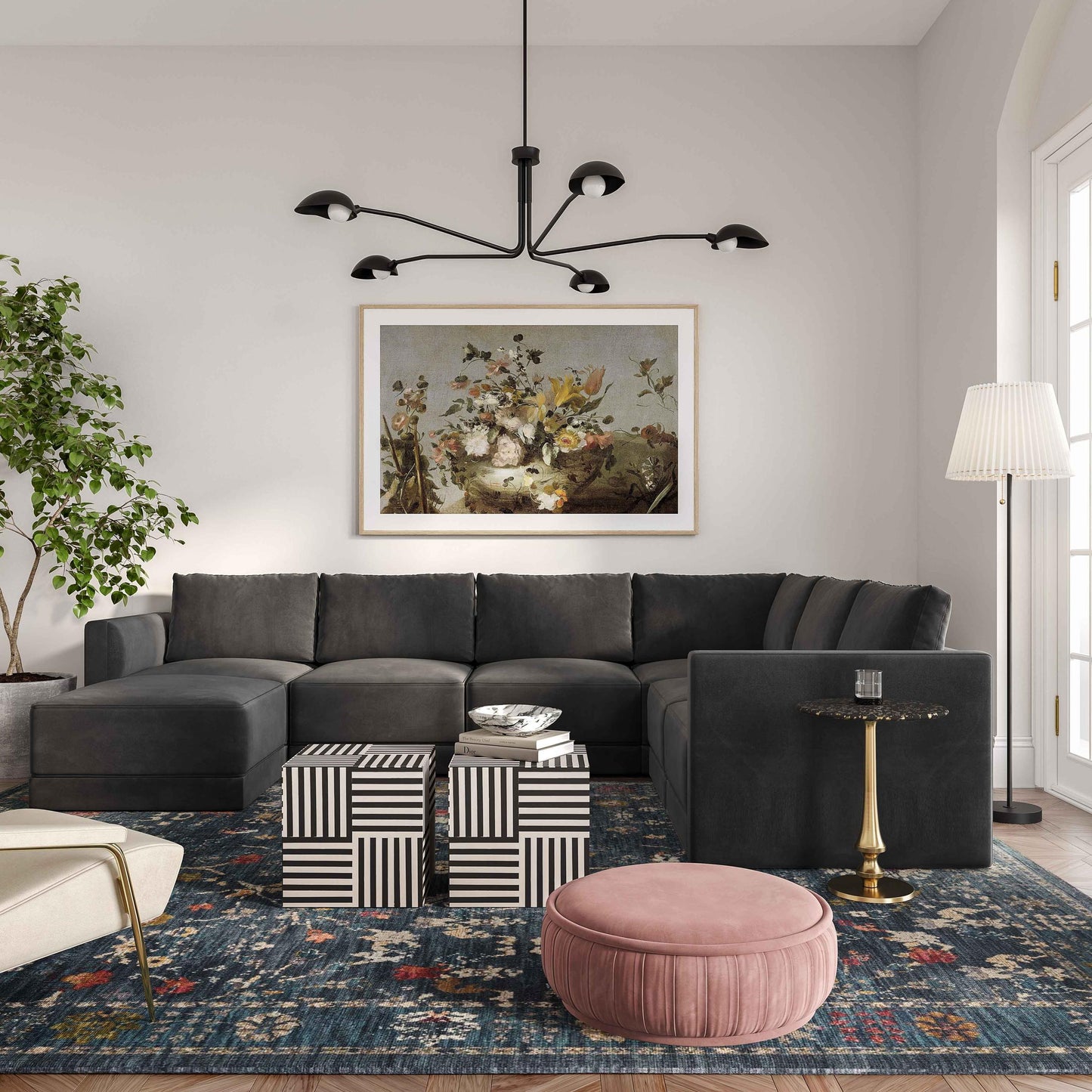 Willow Charcoal Modular 7 Piece Large Chaise Sectional