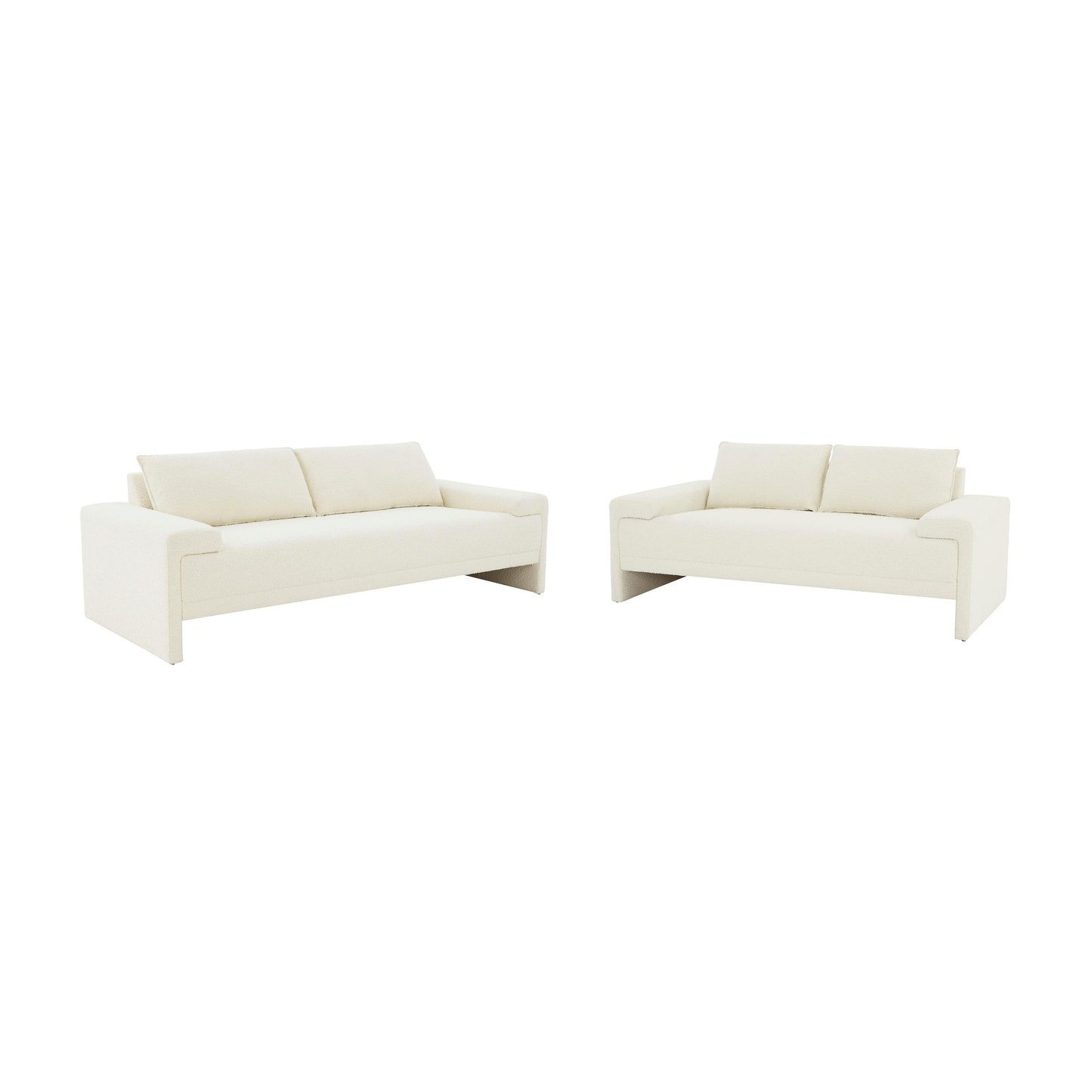 Maeve Cream Boucle Upholstered Loveseat