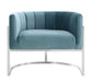 Magnolia Sea Blue Chair with Silver Base