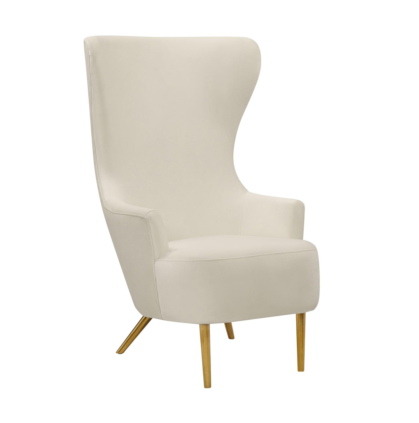 Julia Cream Velvet Wingback Chair by Inspire Me! Home Decor