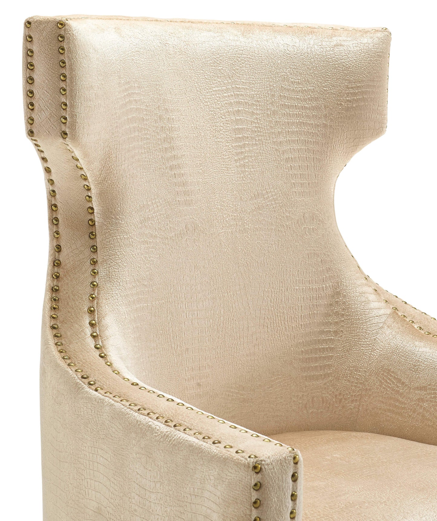 Gramercy Gold Croc Velvet Wing Chair