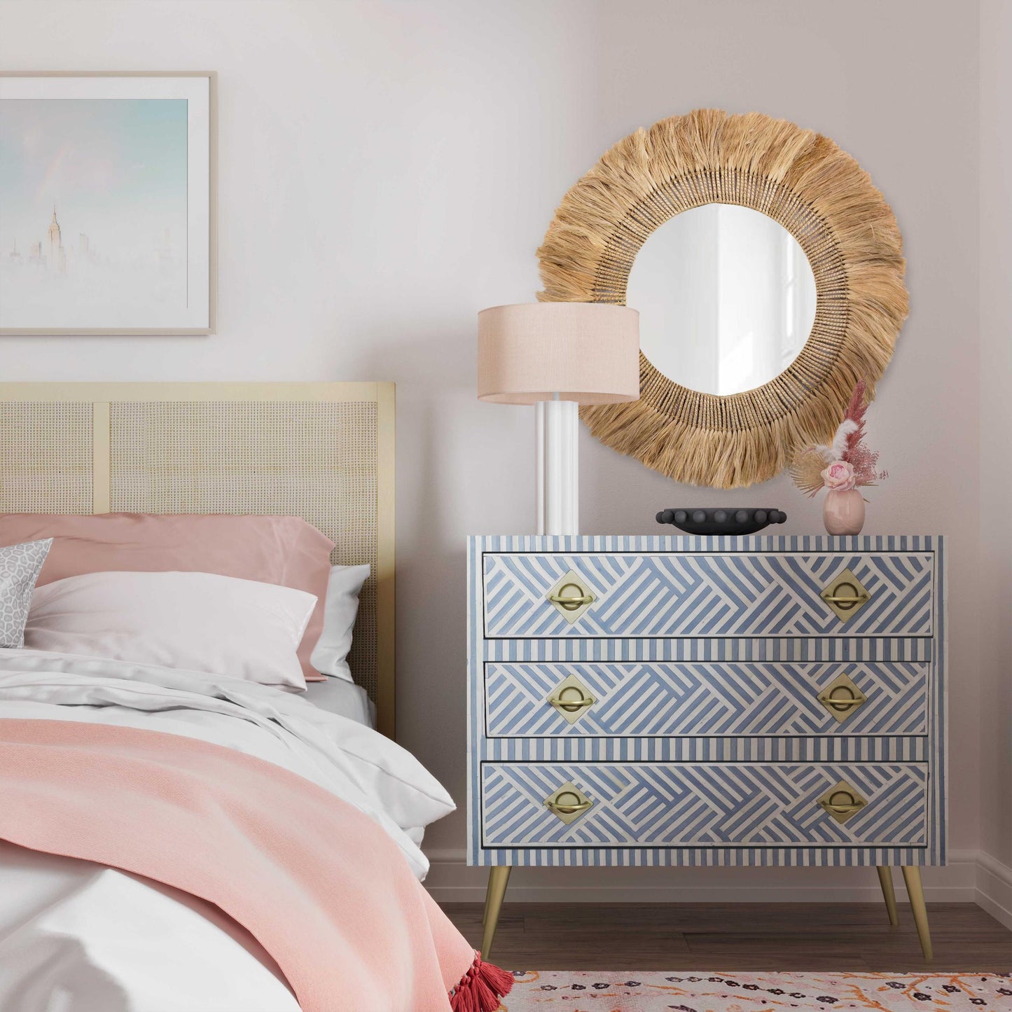 Kadiri Blue and White Bone Inlay Dresser