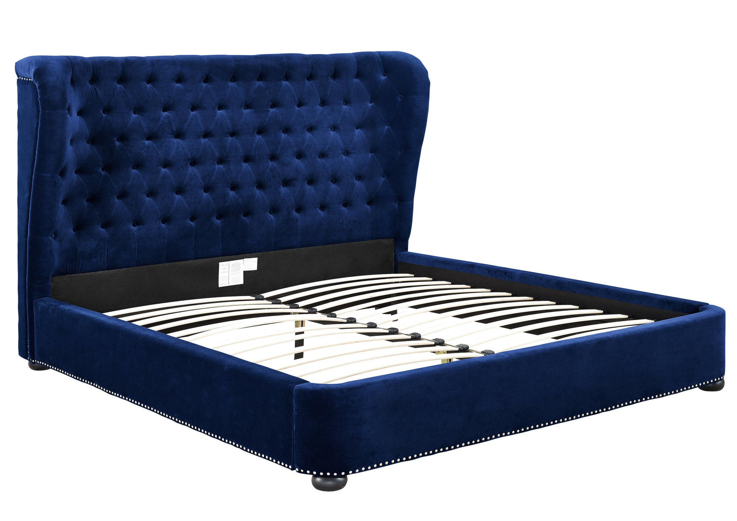 Finley Blue Velvet Bed in Queen