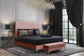 Delilah Blush Textured Velvet Bed in King