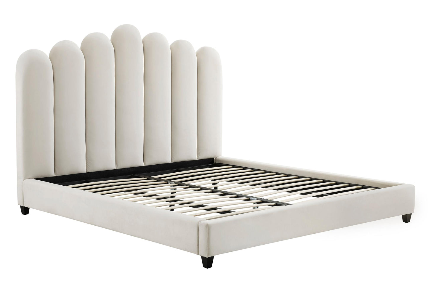 Celine Cream Velvet Bed in Queen by Inspire Me! Home Decor