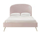 Vivi Blush Velvet Bed in King