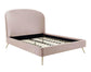 Vivi Blush Velvet Bed in Queen