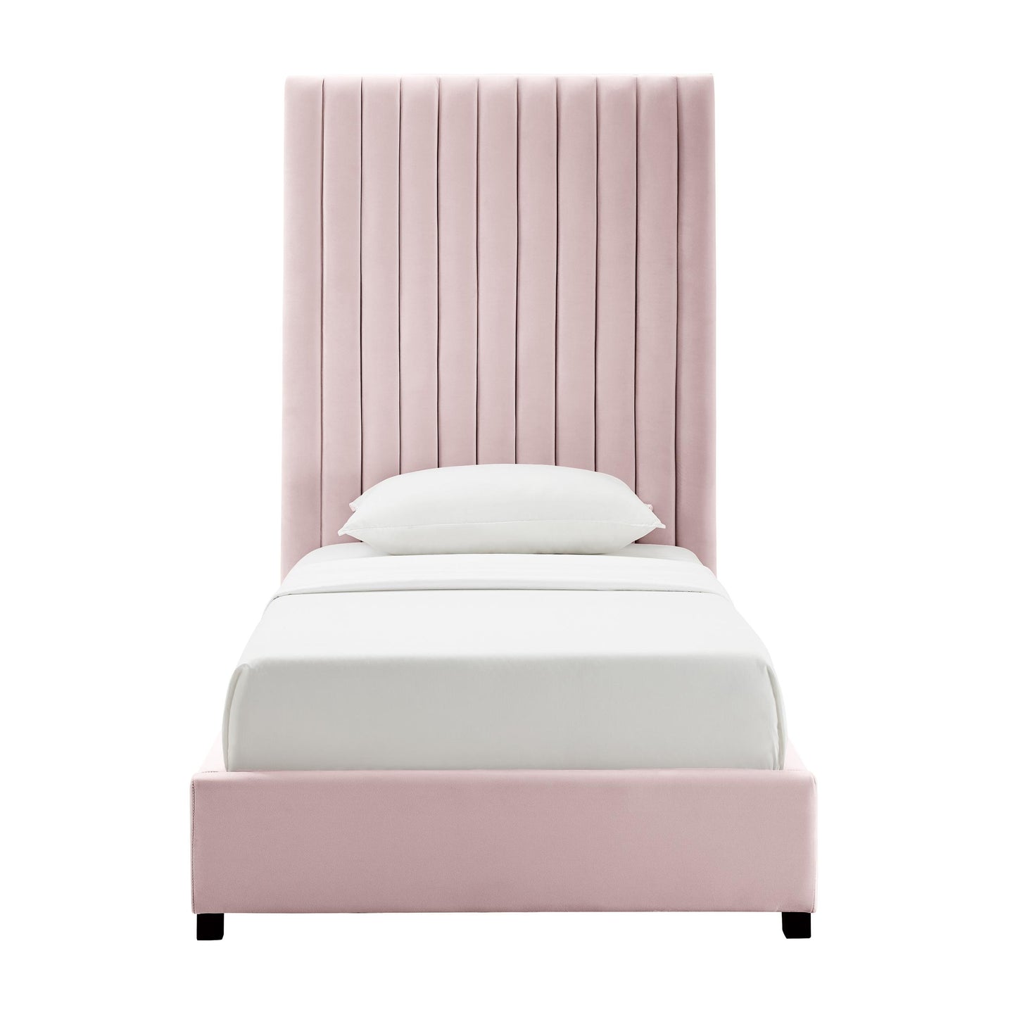 Arabelle Blush Velvet Bed in Twin