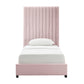 Arabelle Blush Velvet Bed in Twin