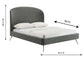 Vivi Grey Velvet Bed in King
