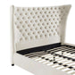 Sassy Cream Velvet Queen Bed