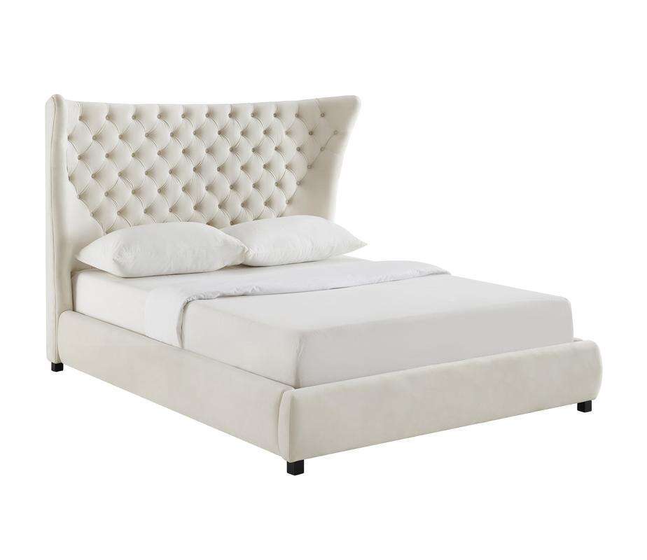 Sassy Cream Velvet King Bed