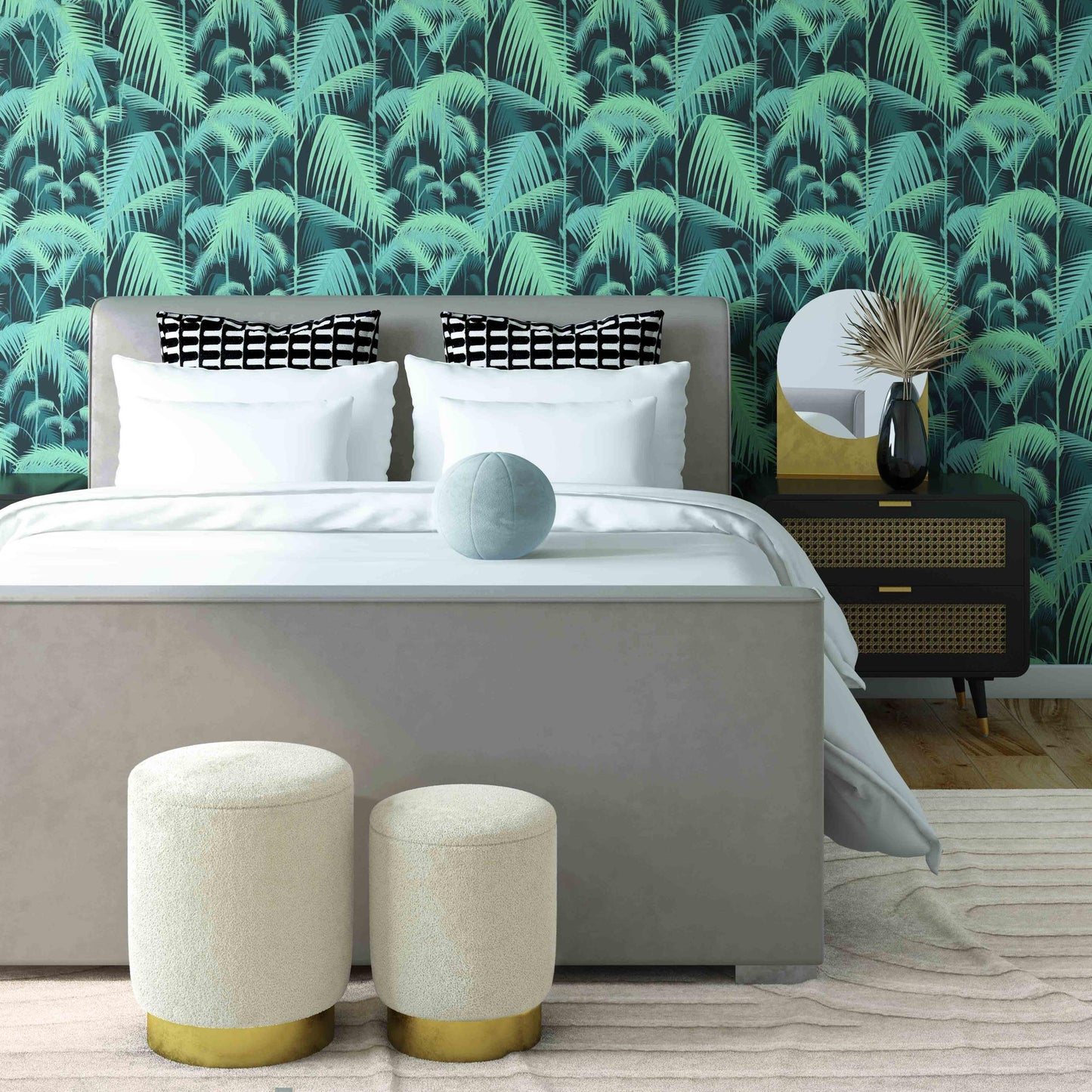 Madison Grey Velvet Bed in Queen