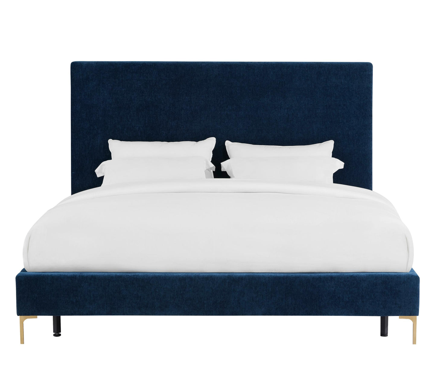 Delilah Navy Textured Velvet Bed in King