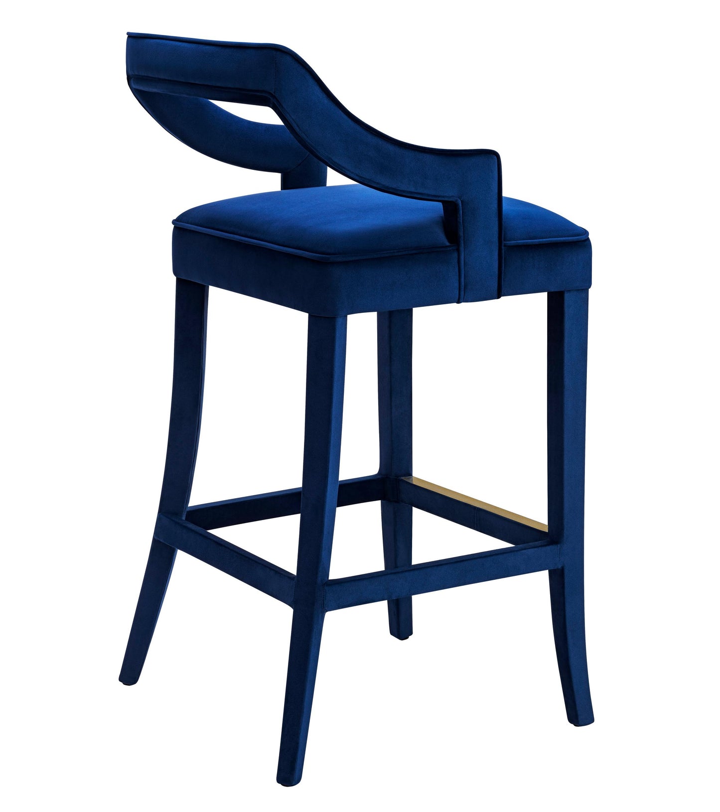 Tiffany Navy Velvet Counter Stool