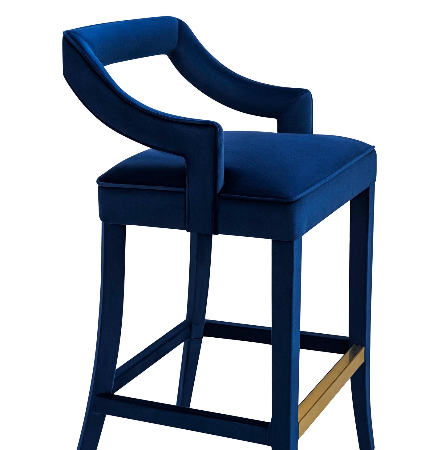 Tiffany Navy Velvet Counter Stool