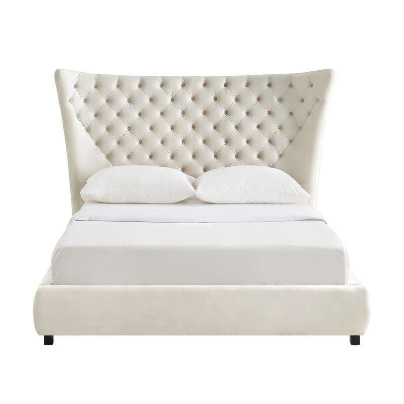 Sassy Cream Velvet King Bed