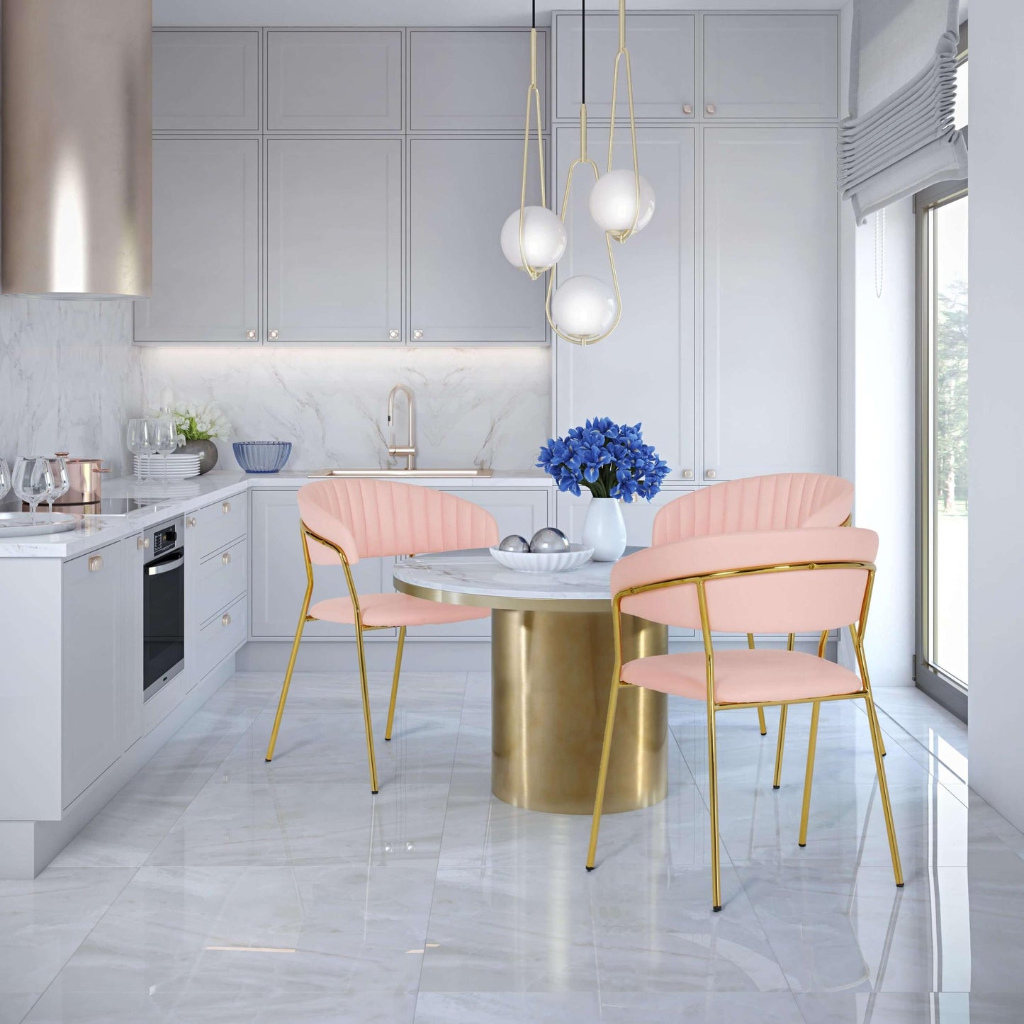 Padma Blush Vegan Leather Chair (Set of 2)