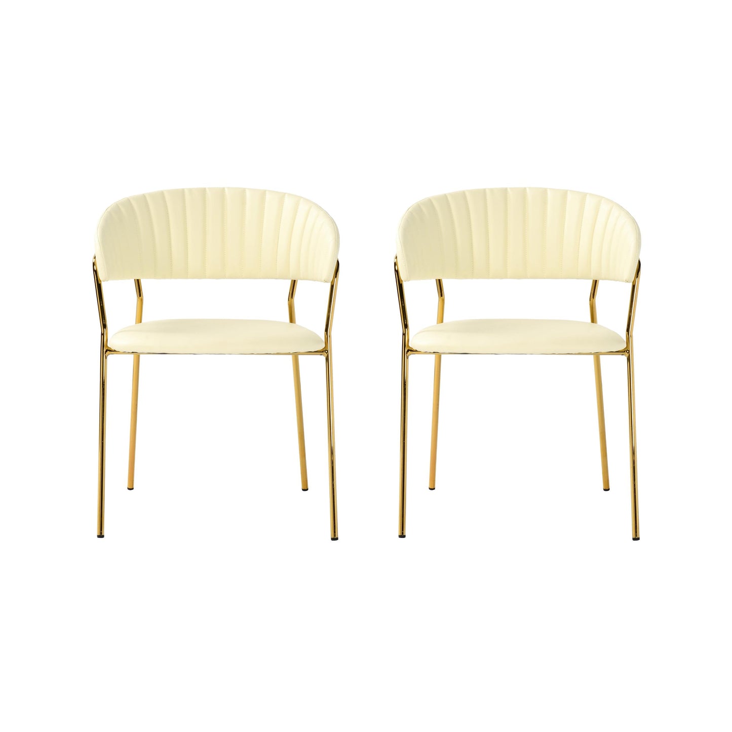 Padma Cream Vegan Leather Chair (Set of 2)