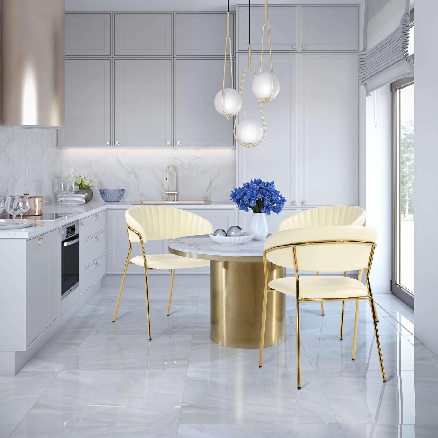 Padma Cream Vegan Leather Chair (Set of 2)