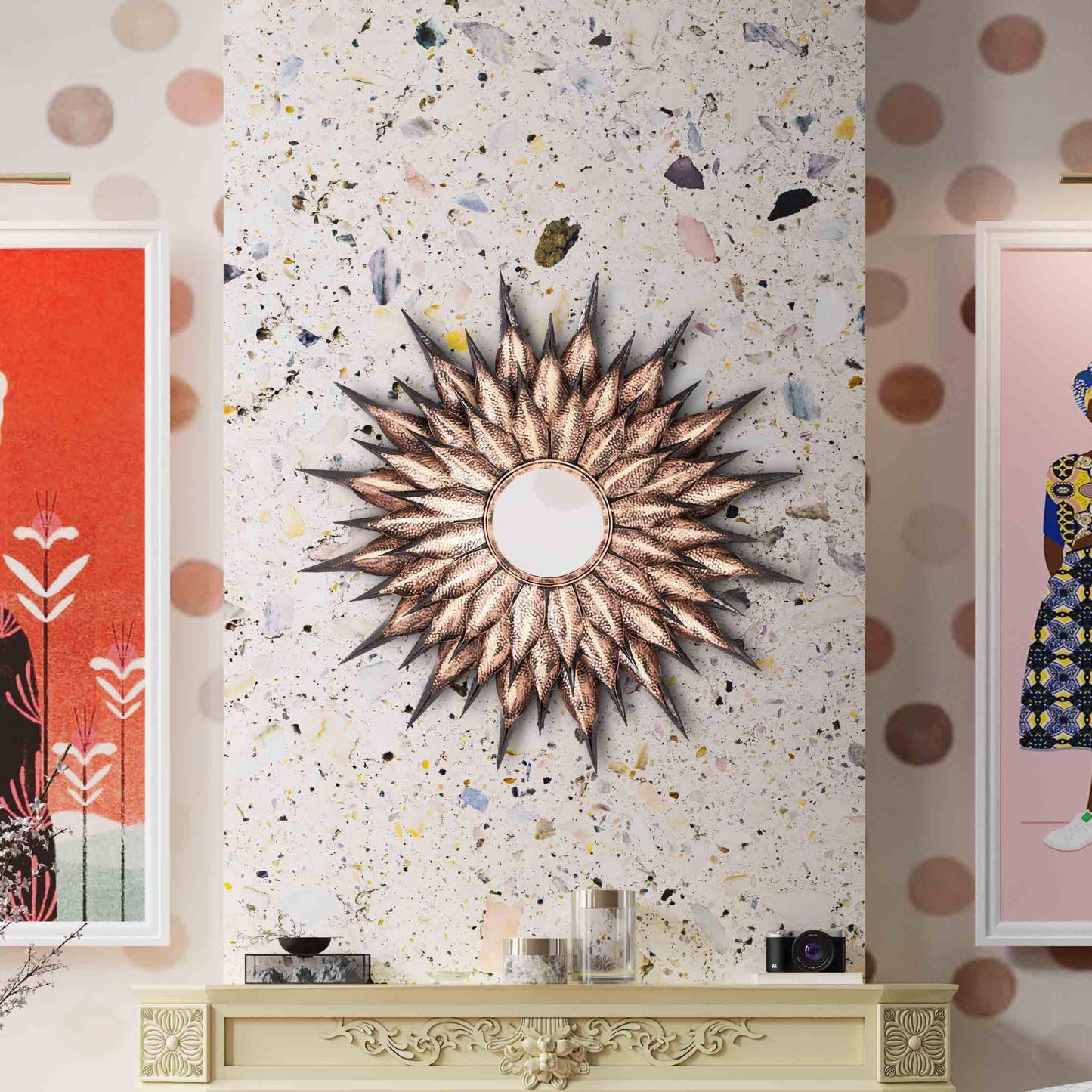 Sunflower Antique Wall Mirror