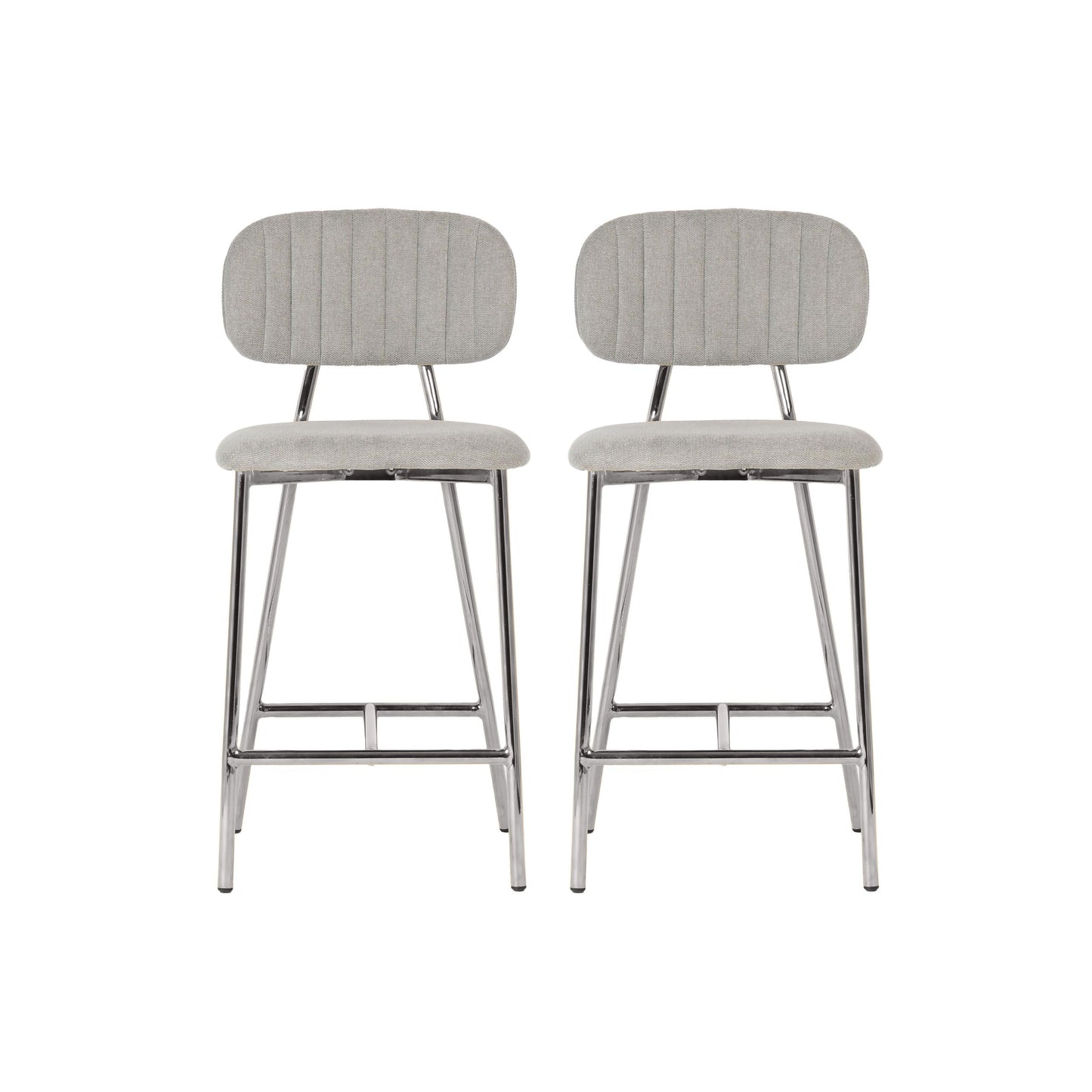 Ariana Grey Counter Stool - Silver Legs (Set of 2)