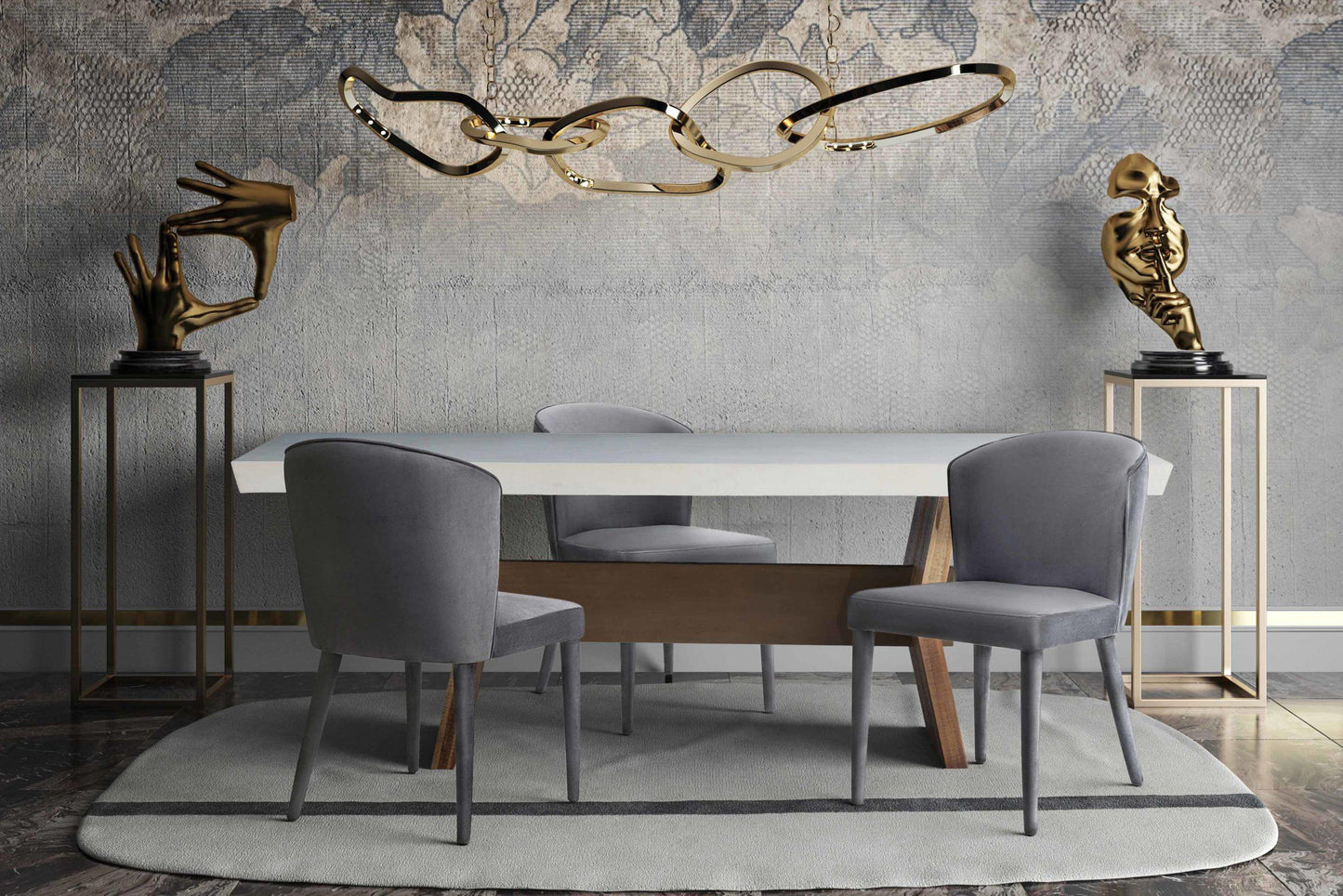 Metropolitan Grey Velvet Chair