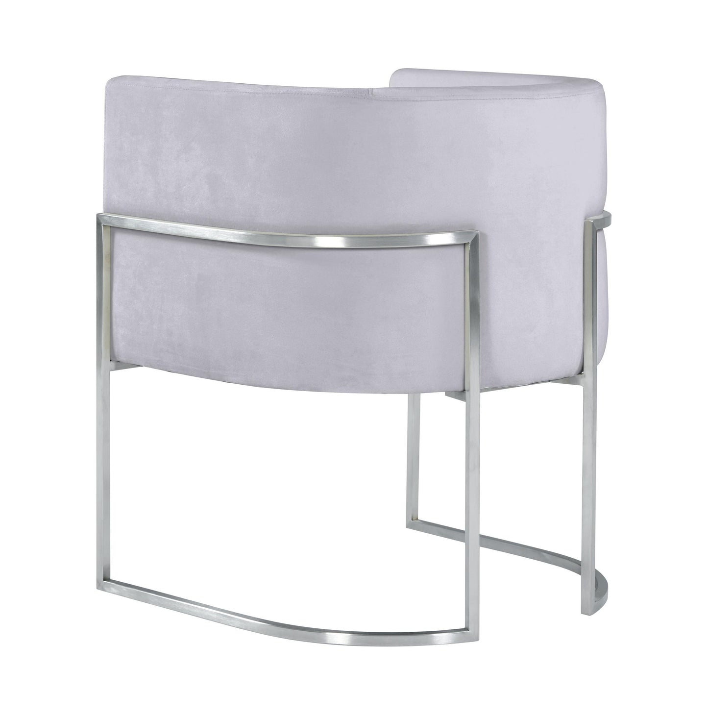 Giselle Grey Velvet Dining Chair - Silver Frame by Inspire Me! Home Decor