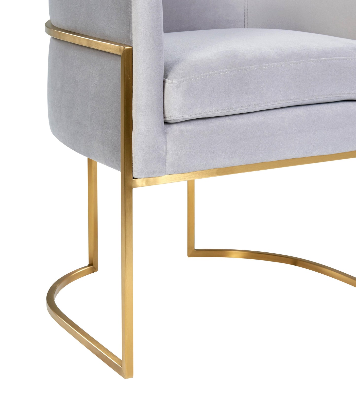 Giselle Grey Velvet Dining Chair - Gold Frame by Inspire Me! Home Decor