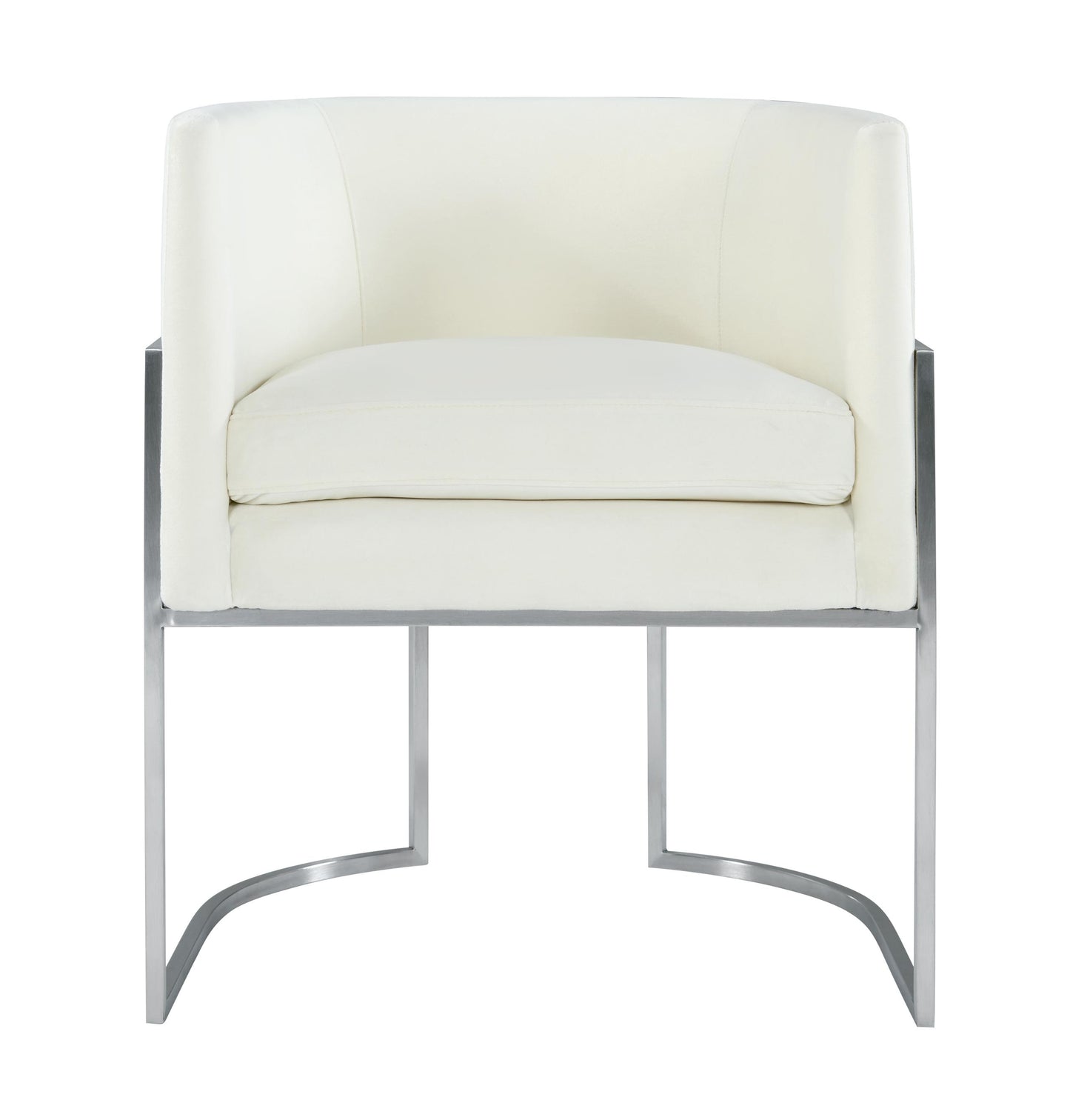 Giselle Cream Velvet Dining Chair - Silver Frame by Inspire Me! Home Decor