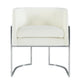 Giselle Cream Velvet Dining Chair - Silver Frame by Inspire Me! Home Decor