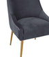 Beatrix Pleated Dark Grey Velvet Side Chair