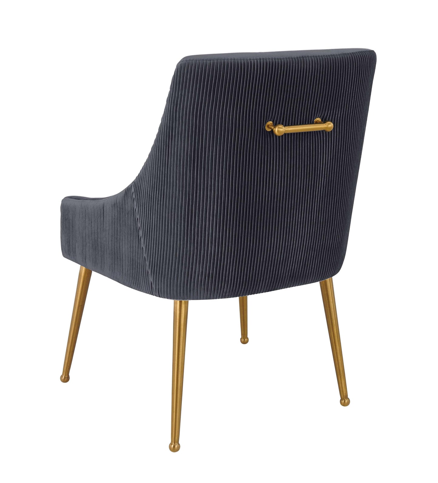 Beatrix Pleated Dark Grey Velvet Side Chair