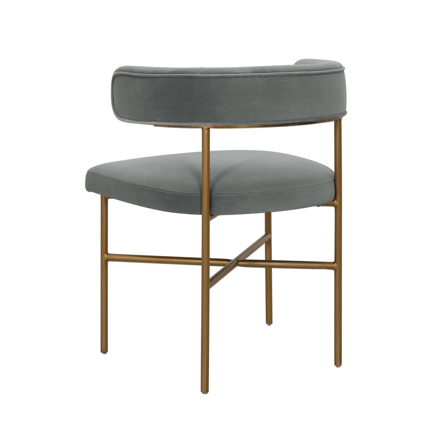 Kim Performance Velvet Chair in Grey