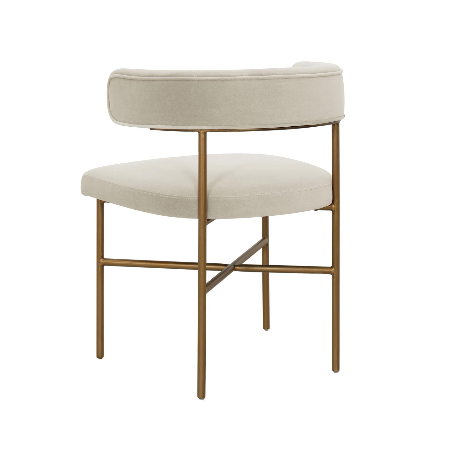 Kim Performance Velvet Chair in Cream