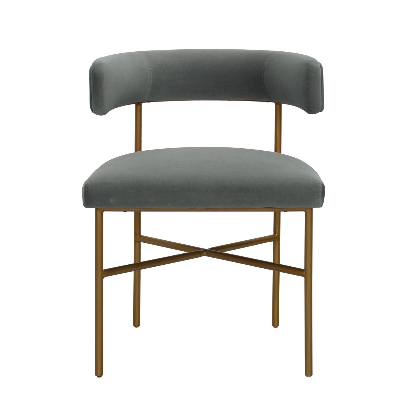 Kim Performance Velvet Chair in Grey