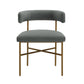 Kim Performance Velvet Chair in Grey
