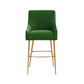 Beatrix Green Velvet Bar Stool - Gold Legs