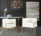 Giselle Cream Velvet Dining Chair - Gold Frame by Inspire Me! Home Decor