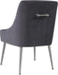Beatrix Dark Grey Velvet Side Chair - Silver Legs