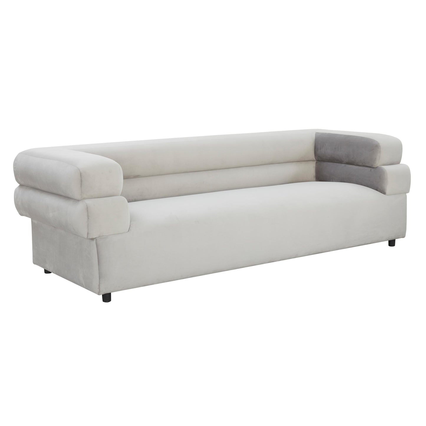 Elsa Light Grey Velvet Sofa by Inspire Me! Home Decor
