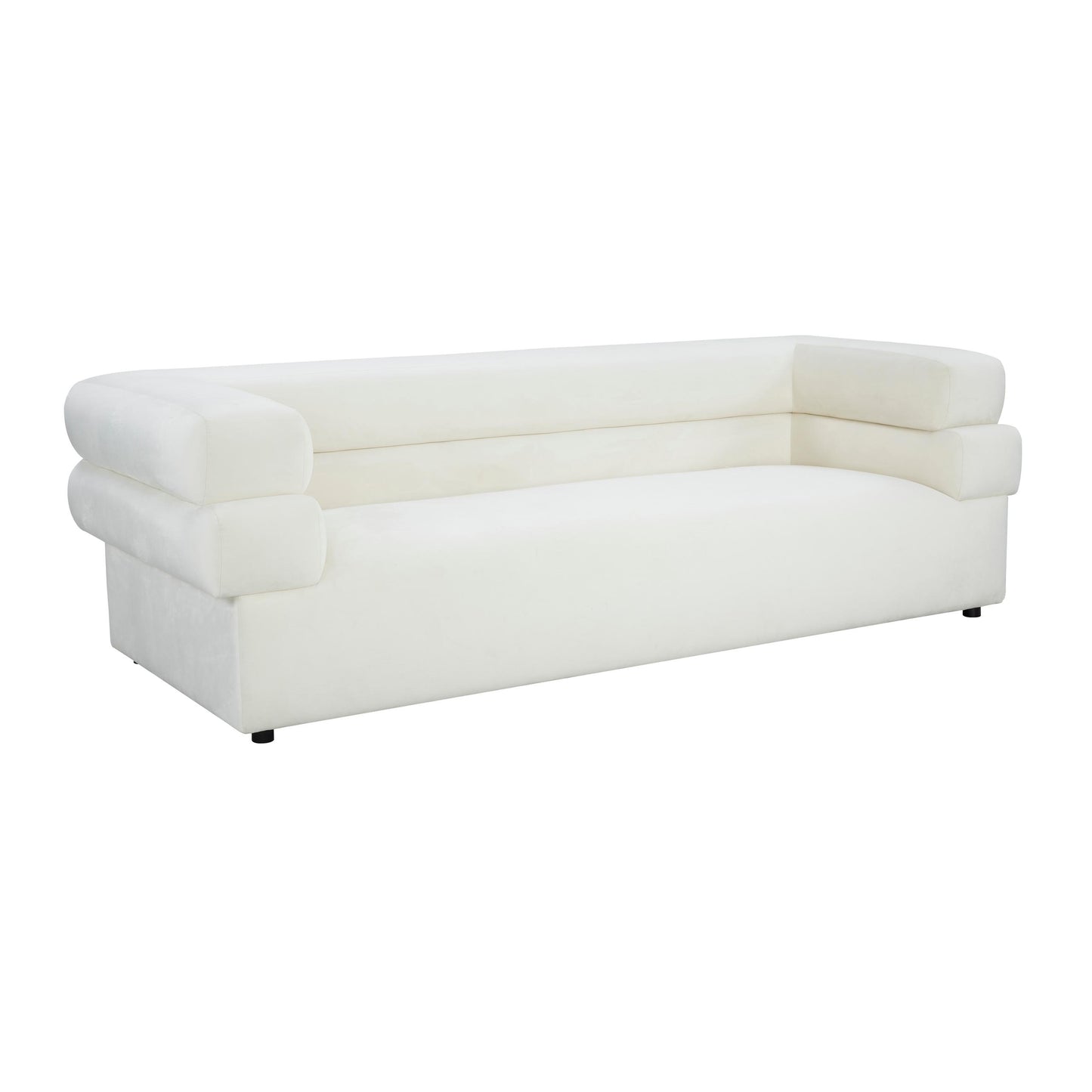 Elsa Cream Velvet Sofa by Inspire Me! Home Decor