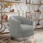 Stella Grey Velvet Swivel Chair - Silver Base by Inspire Me! Home D(eback)cor