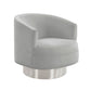 Stella Grey Velvet Swivel Chair - Silver Base by Inspire Me! Home D(eback)cor