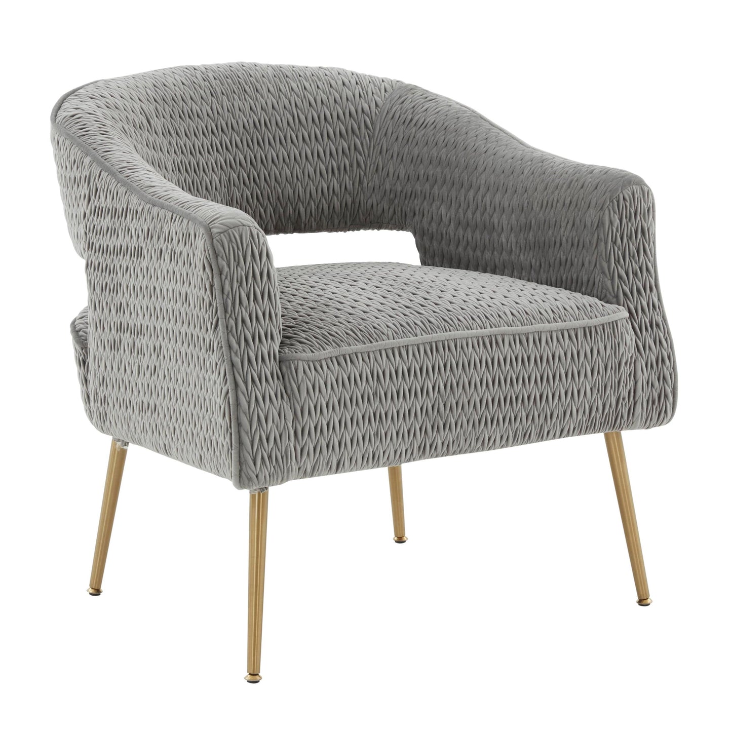 Diana Grey Velvet Accent Chair by Inspire Me! Home Decor