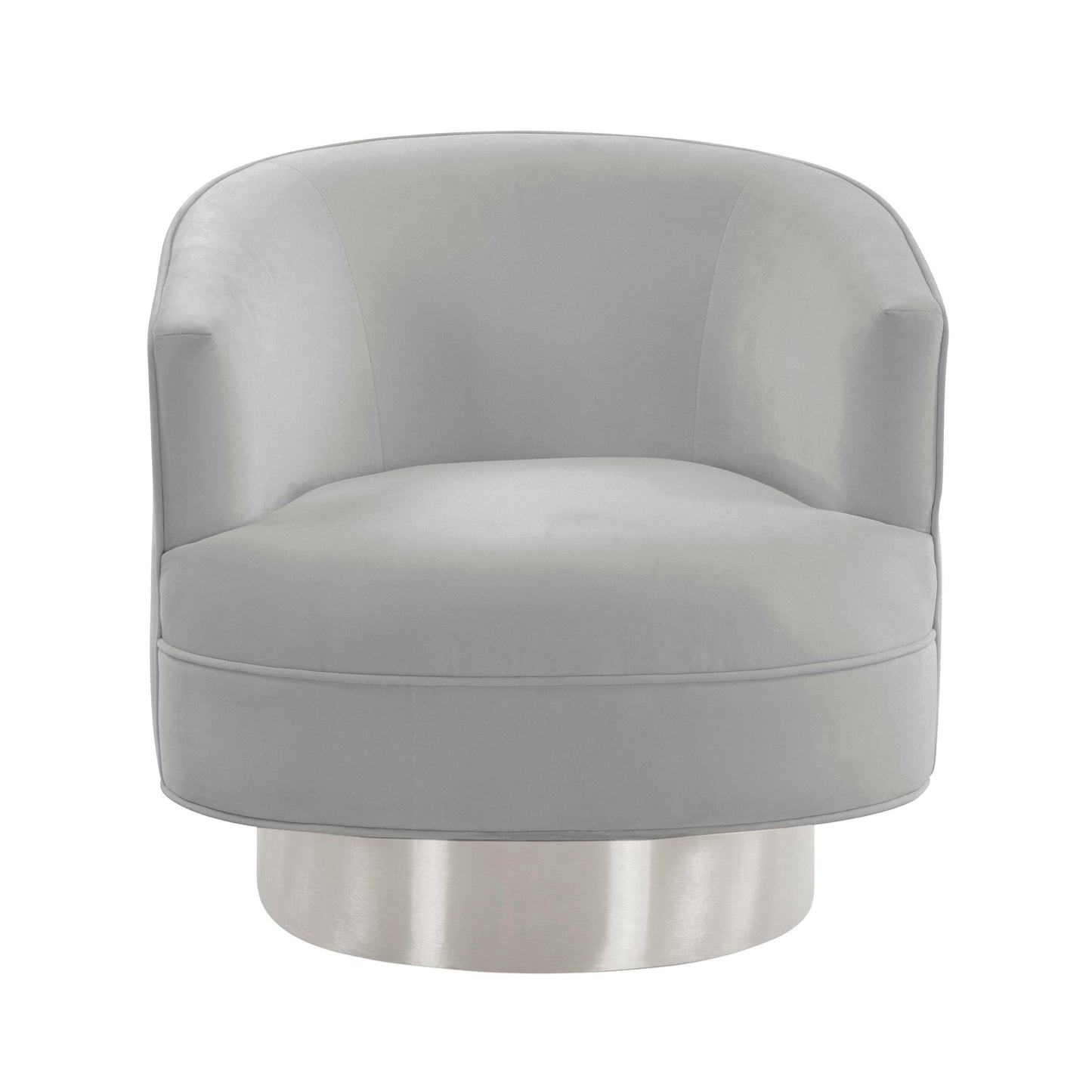 Stella Grey Velvet Swivel Chair - Silver Base by Inspire Me! Home D(eback)cor