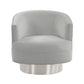 Stella Grey Velvet Swivel Chair - Silver Base by Inspire Me! Home D(eback)cor